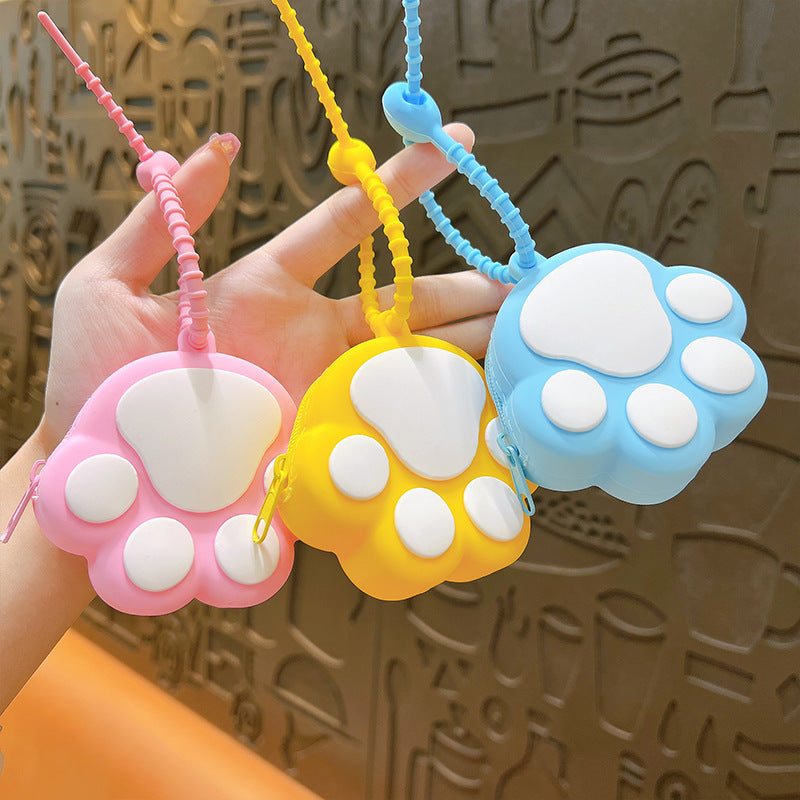 Wholesale Cat Claw Zero Wallet Earphone Bag PVC Keychain